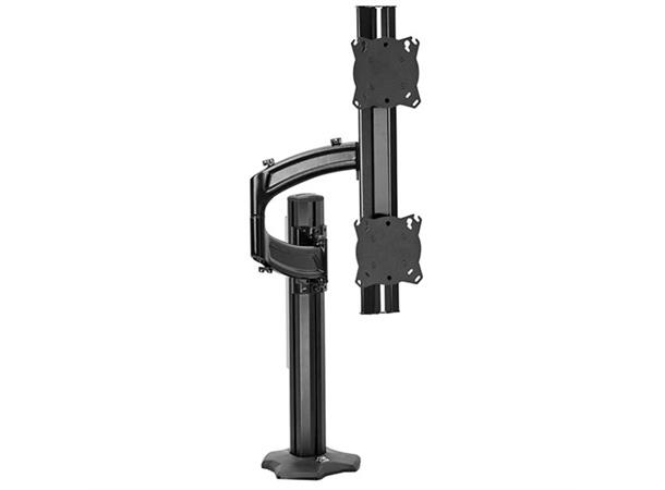 Chief Kontour K4 Bord 2xSkjermV Søyle VESA Max 2x6,8 Kg Bolt Sort 
